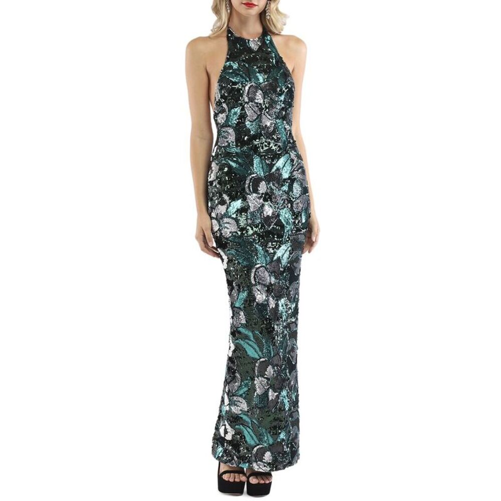 Chic Floral Halter Midi Dress